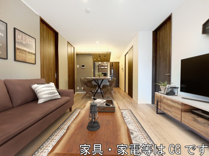 物件内観写真6　(LDK（※家具・家電等はCGです）)