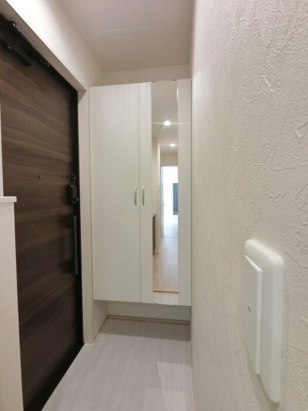 玄関(鏡付きシューズボックス)