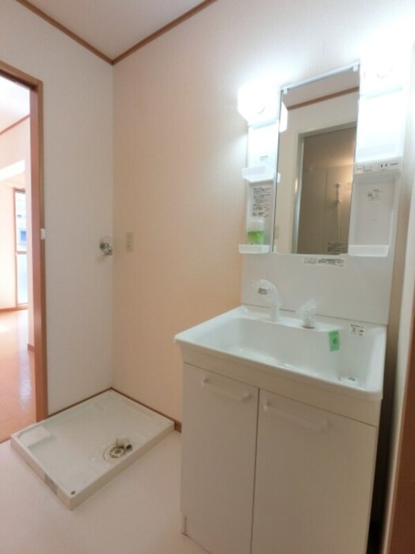 洗面・脱衣所(洗髪洗面化粧台と洗濯機置き場)