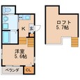 名古屋市営地下鉄桜通線 車道駅 2階建 築6年の間取図