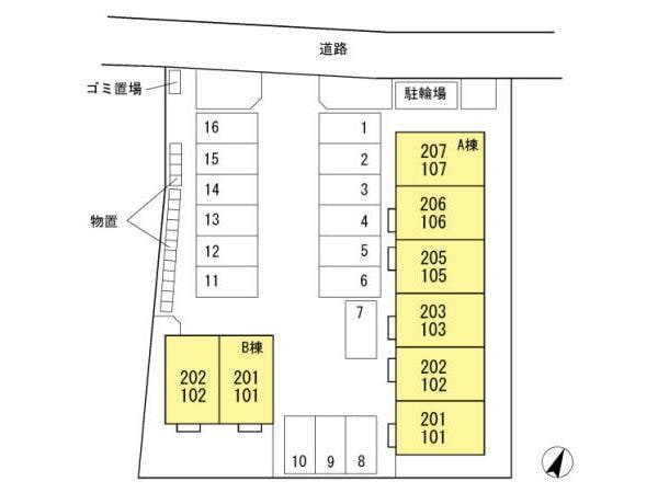 物件外観写真3　(駐車場配置図)