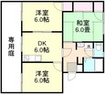宇野線<宇野みなと線> 茶屋町駅 2階建 築39年の間取図