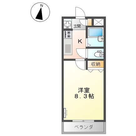 山陽本線（中国） 新倉敷駅 2階建 築25年の間取図