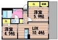 パークタウン茶屋町　Kの間取図