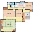 桑部平屋貸家の間取図