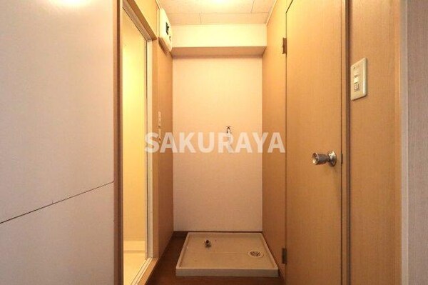 建物設備(洗濯機置き場。2025年6月撮影。)
