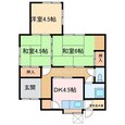 政枝1-3-43貸家の間取図