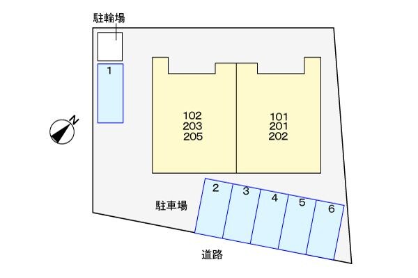 物件外観写真2　(車をお持ちの方に嬉しい駐車場付きの物件です)