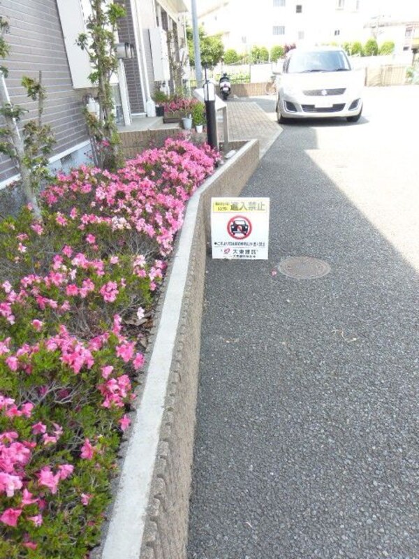駐車場(お花が奇麗です)