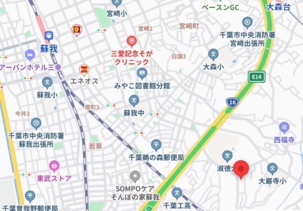 地図(現地待ち合わせ歓迎♪お問合せはタウンハウジング蘇我店まで！)