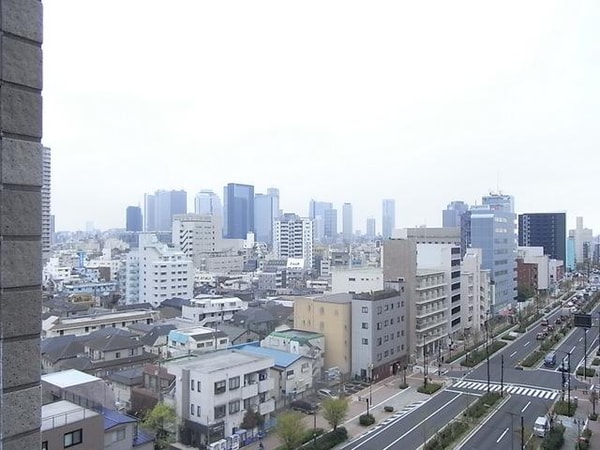 眺望(寝室からは、新宿都心ビルが見えます)