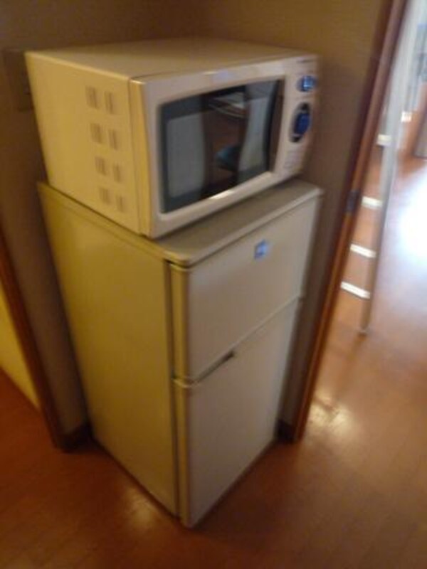 キッチン(電子レンジと冷蔵庫)