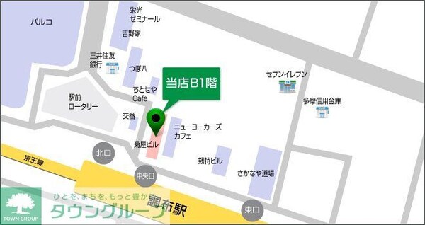 地図(タウンハウジング調布店まで♪)