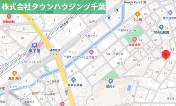 地図(お部屋探しはタウンハウジング千葉店にお任せ下さい♪)