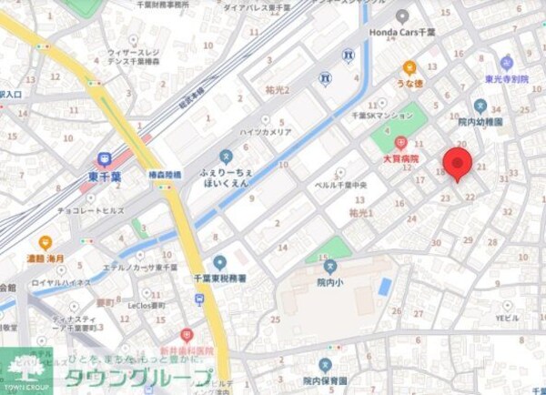 地図(お部屋探しはタウンハウジング千葉店にお任せ下さい♪)