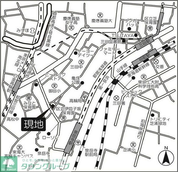 地図(お問合せは(株)タウンハウジング東京へ)