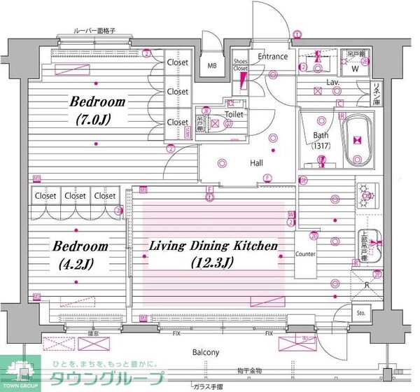 間取図(平面図)(お問い合わせはタウンハウジング芝公園店まで)