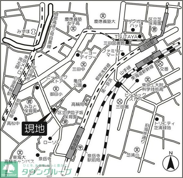地図(お問合せは(株)タウンハウジング東京へ)